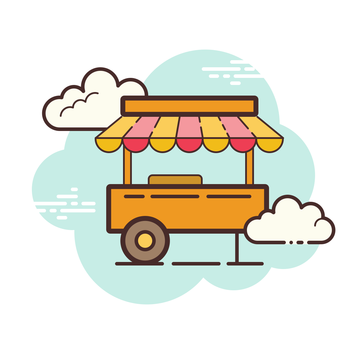 cloud style food cart icon