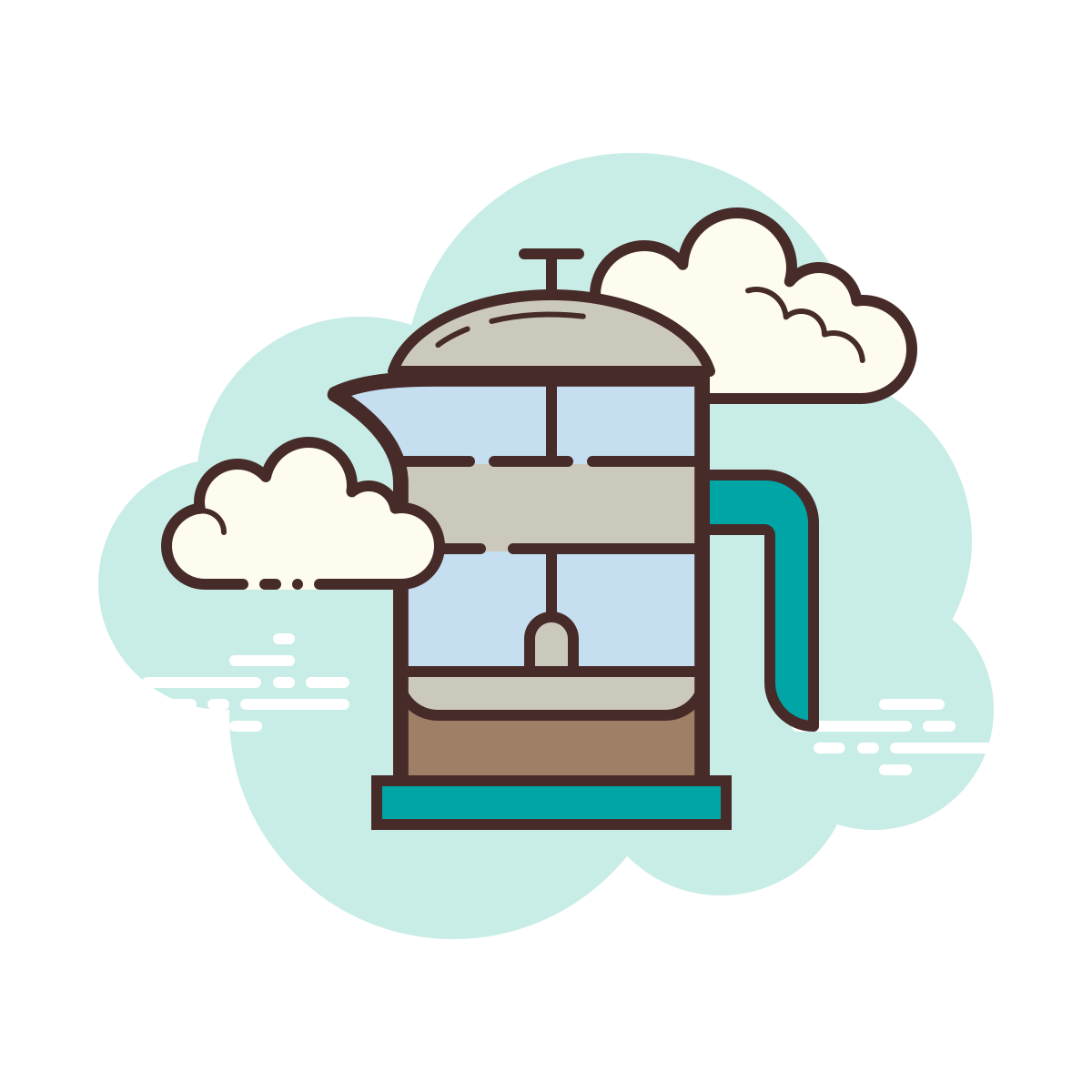 cloud style french press icon