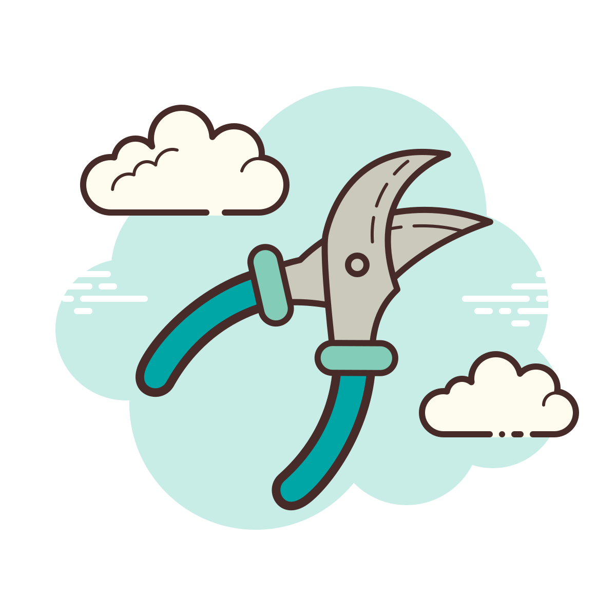 cloud style garden shears icon