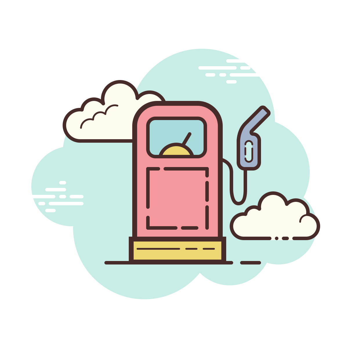 cloud style gas station icon