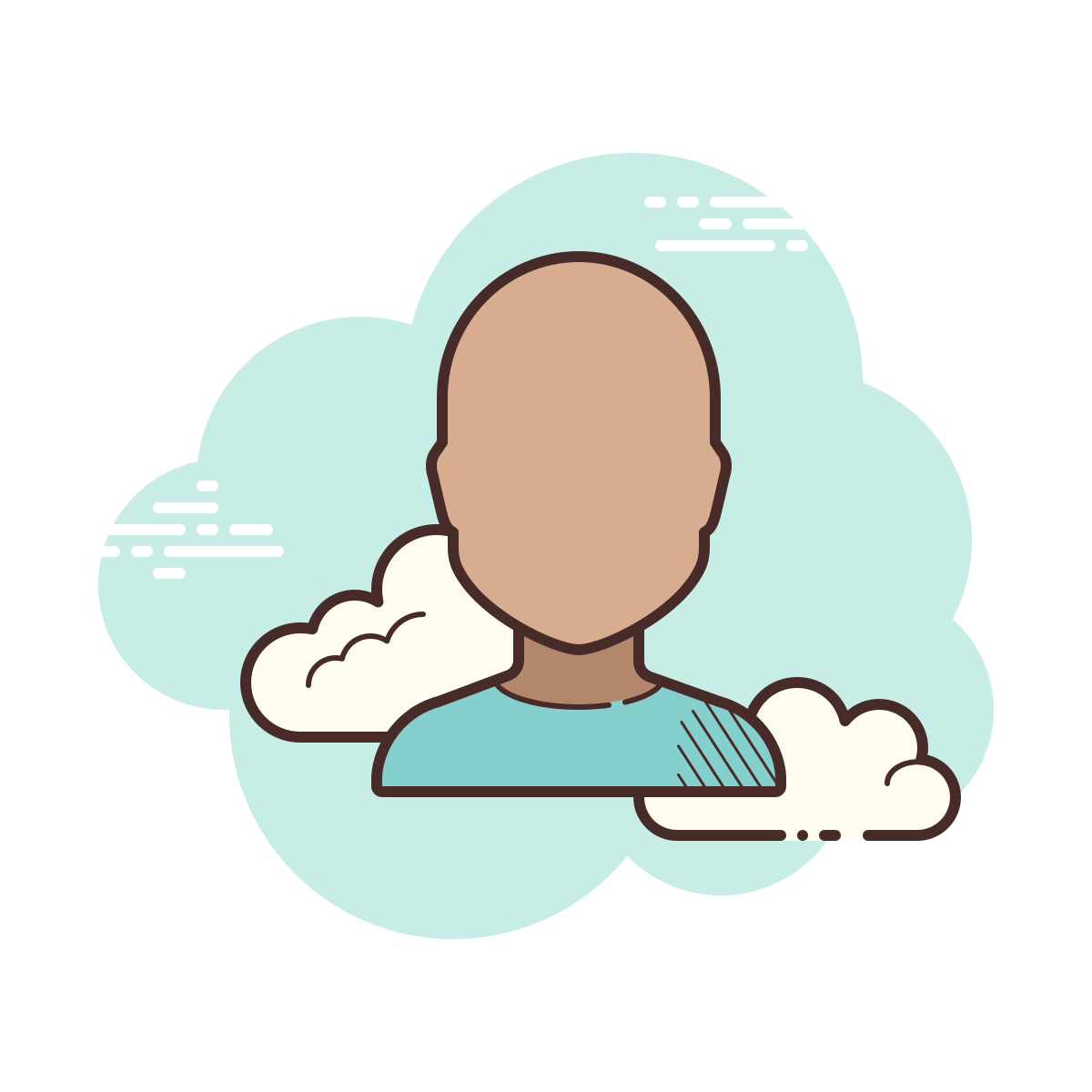 cloud style gender neutral user icon