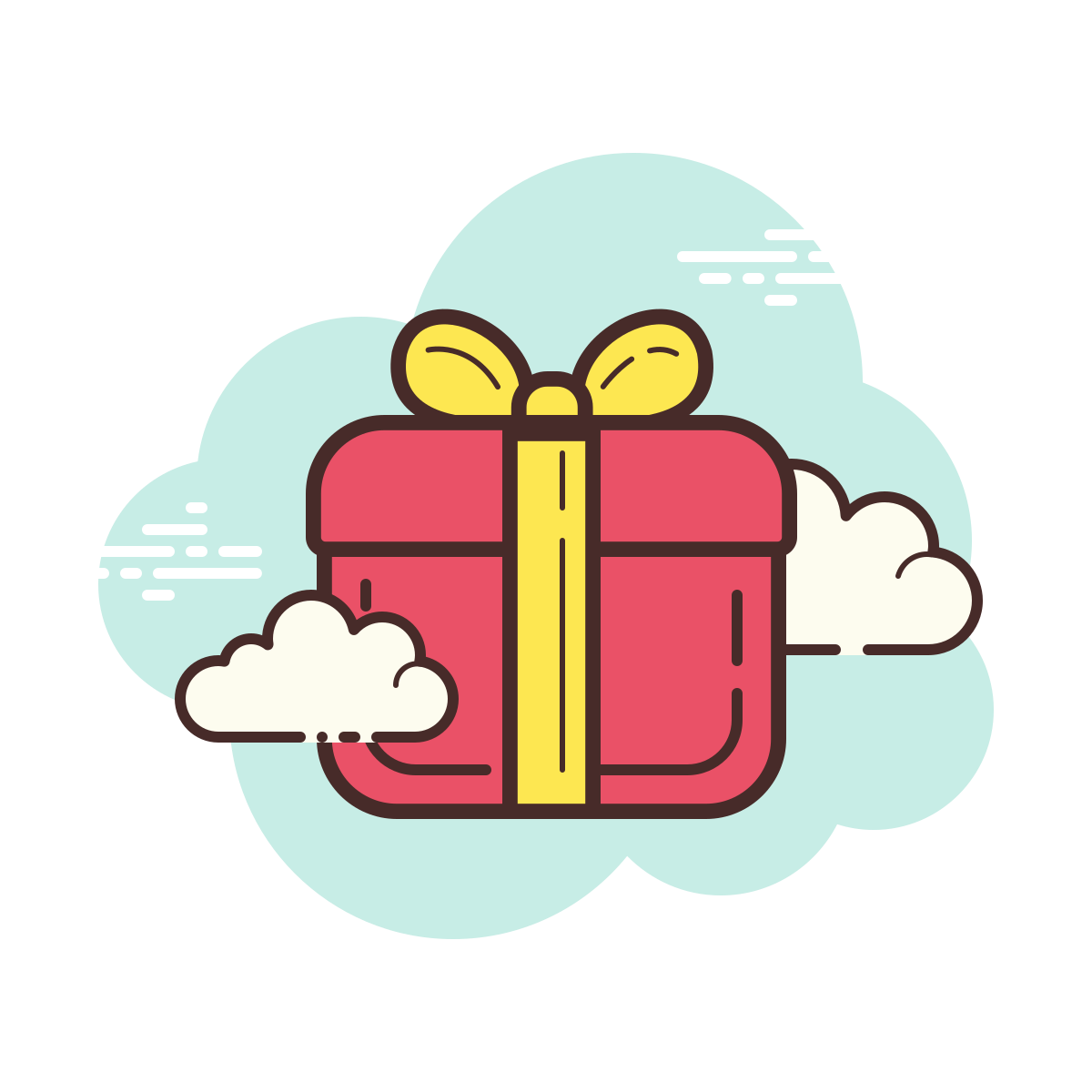 cloud style gift icon