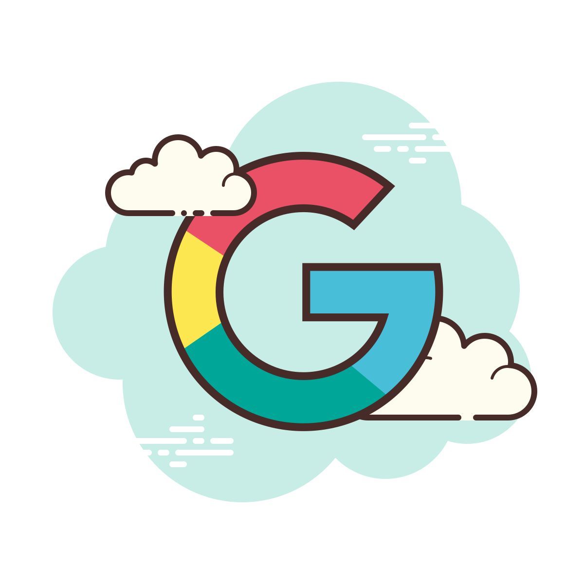 cloud style logo di google icon