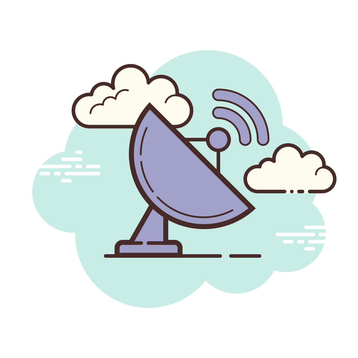 cloud style gps receiving icon