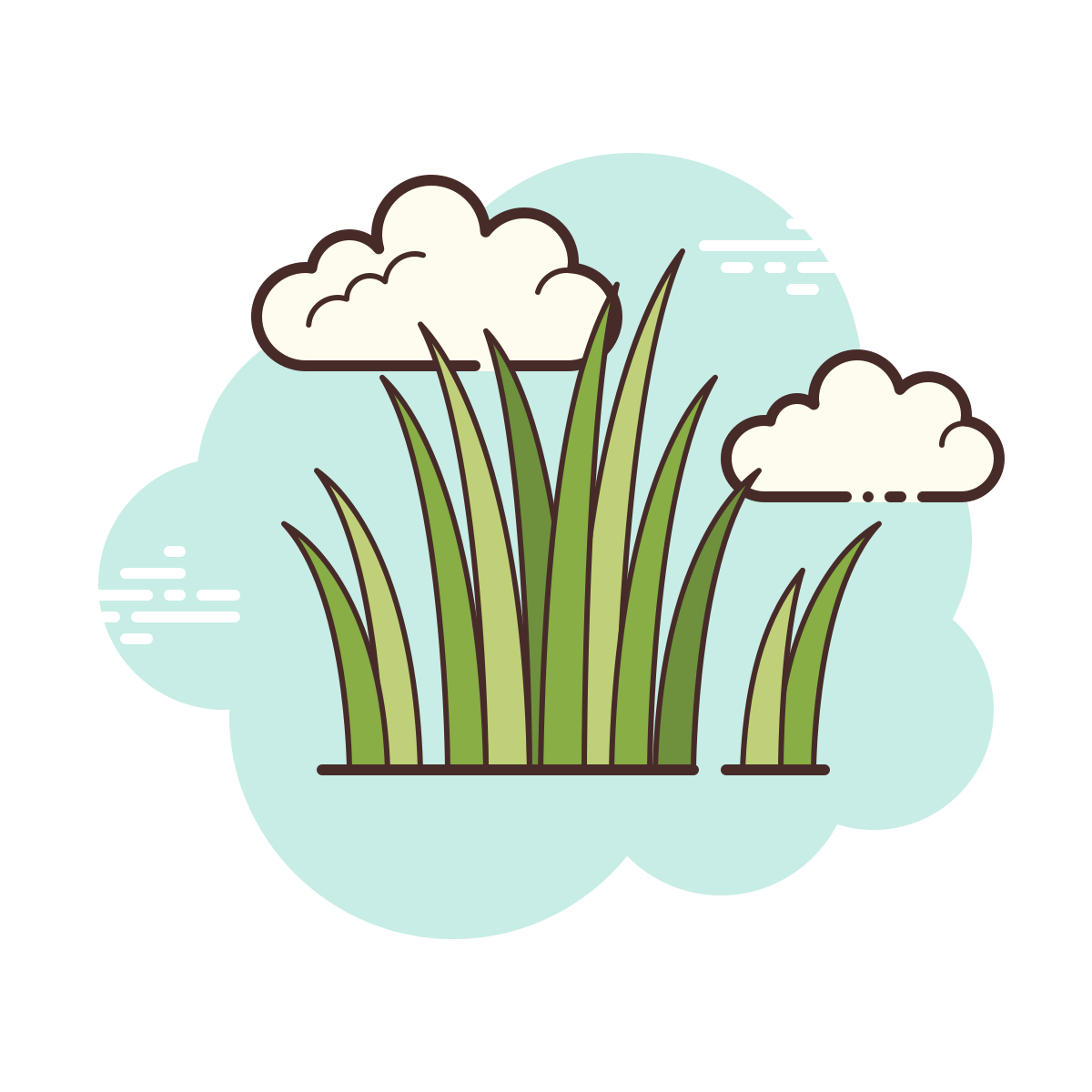 cloud style grass icon