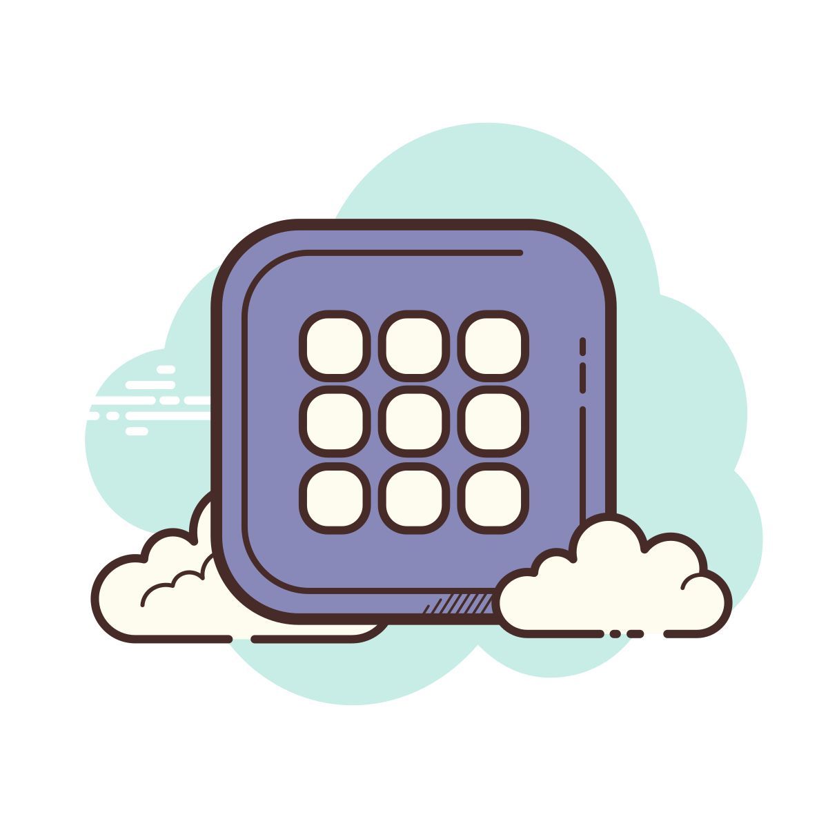 cloud style griglia icon