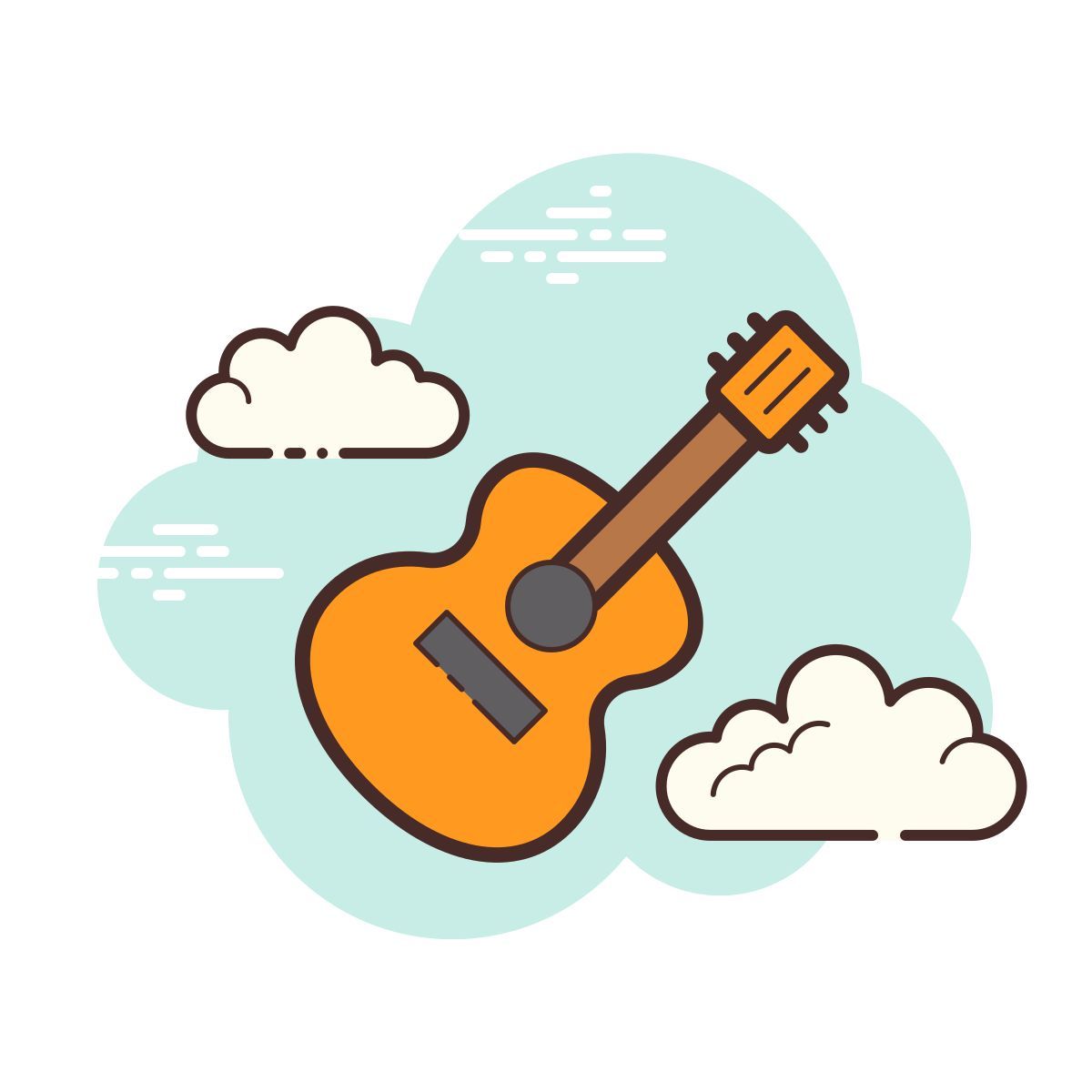 cloud style guitarra icon