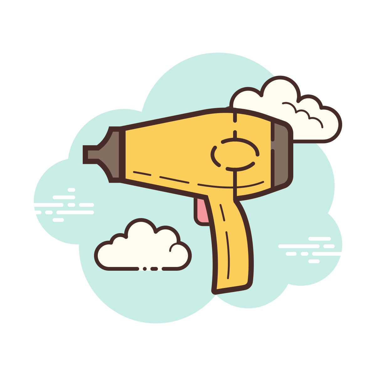 cloud style hair dryer icon