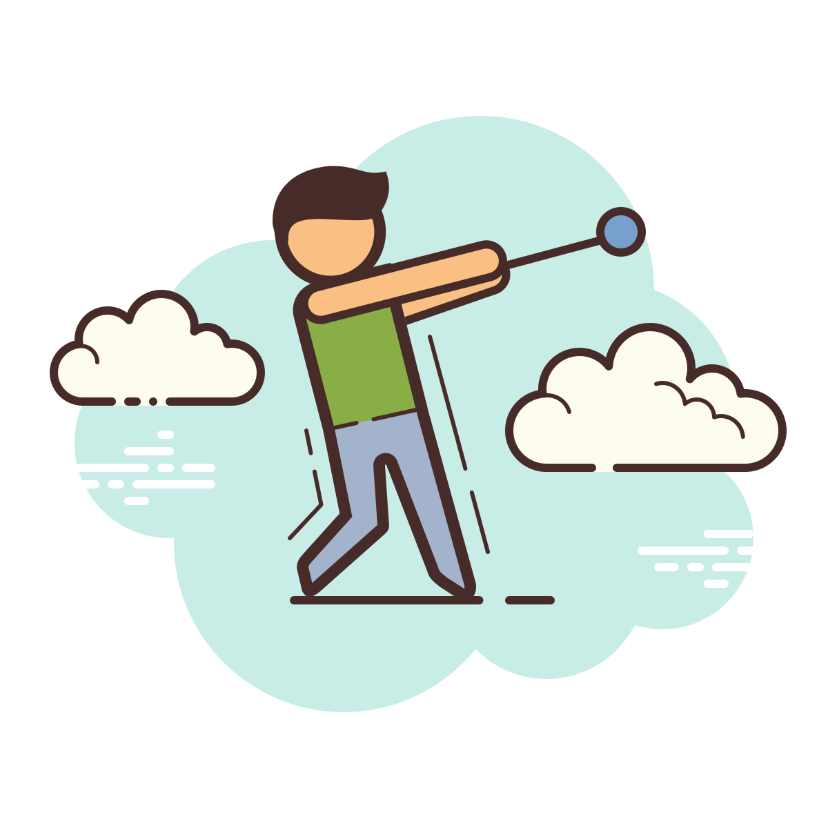 cloud style hammer throw icon