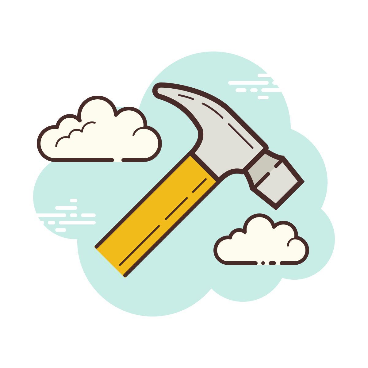 cloud style hammer icon