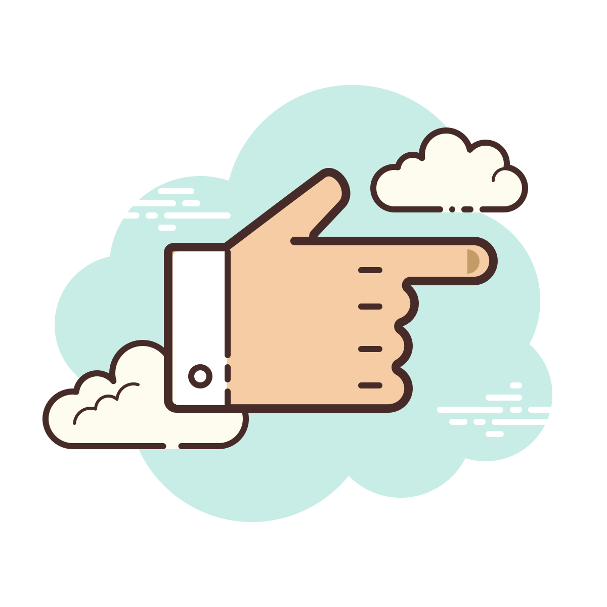cloud style hand right icon