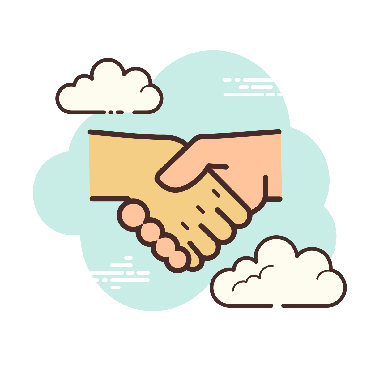 cloud style handshake icon