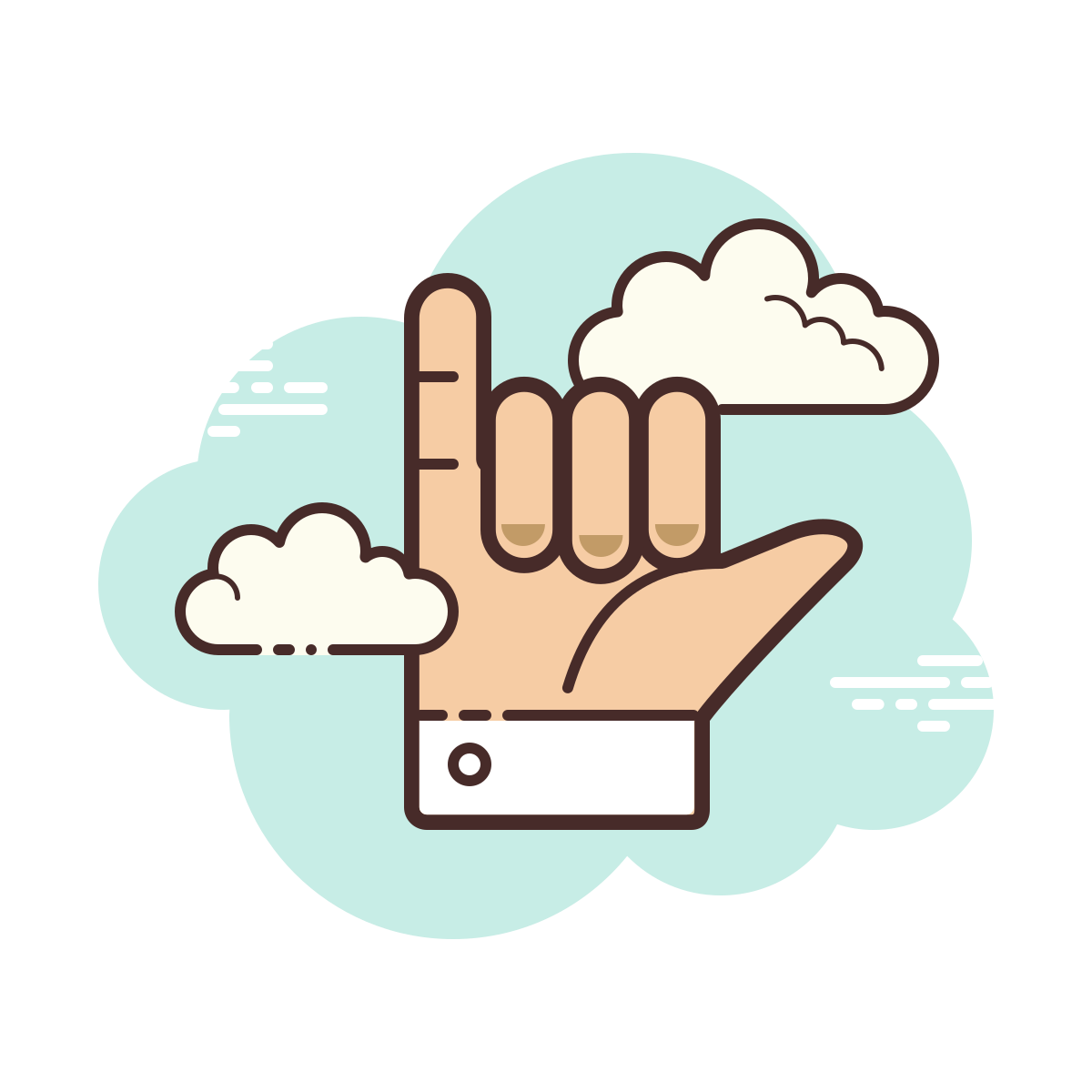 cloud style hang 10 icon