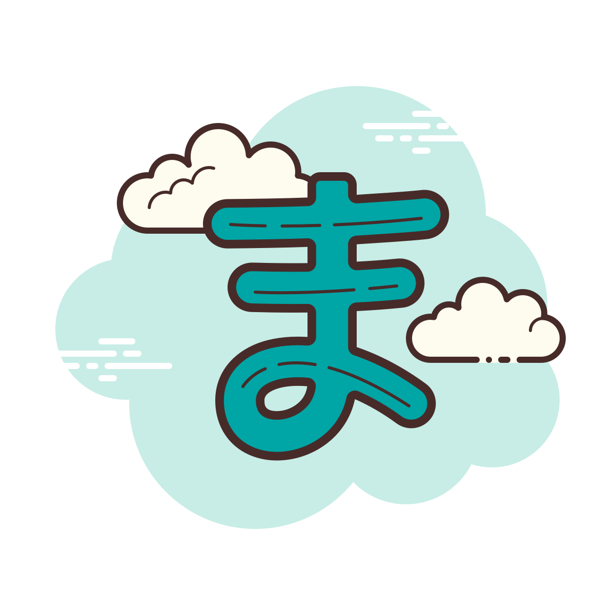 cloud style hiragana ma icon