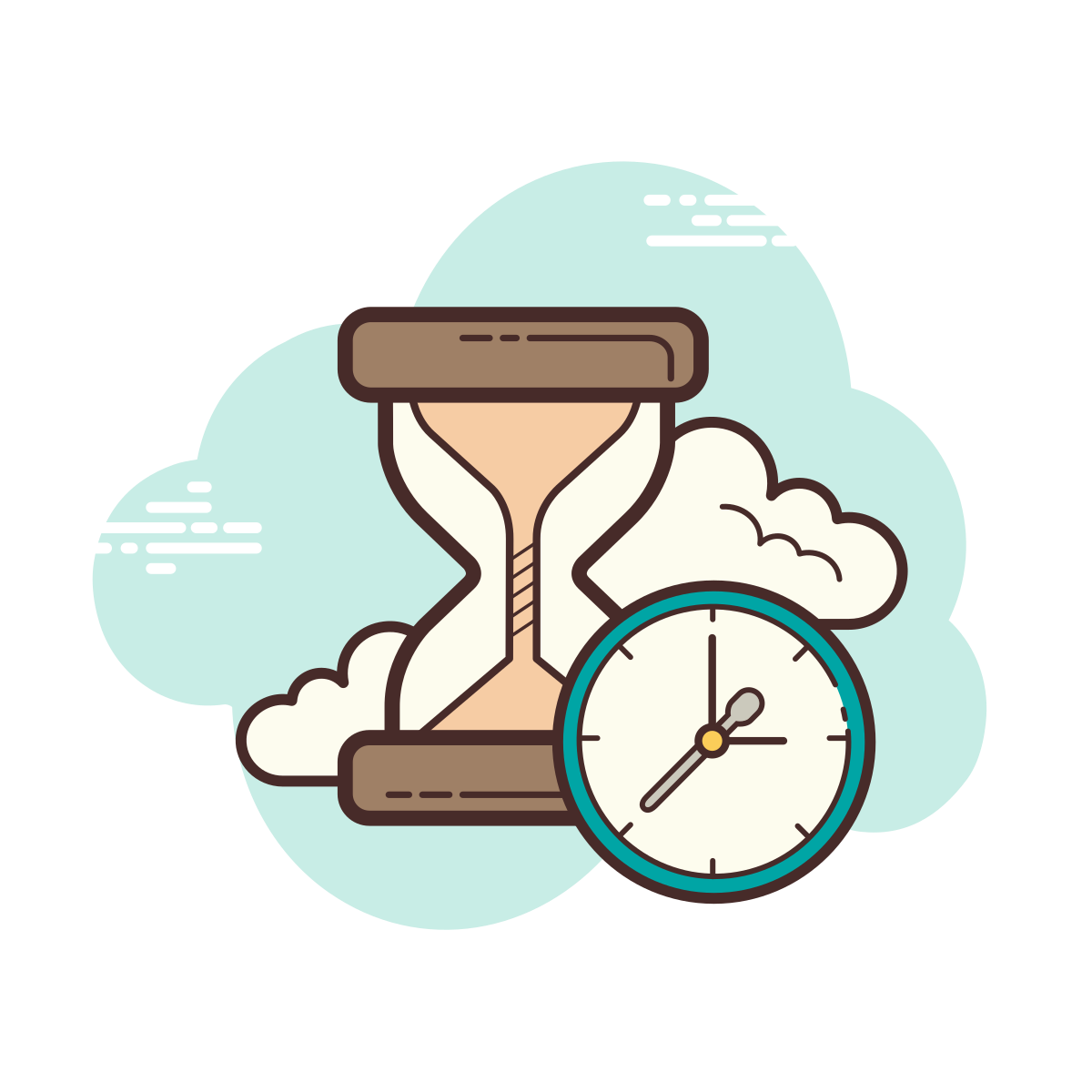 cloud style hourglass icon