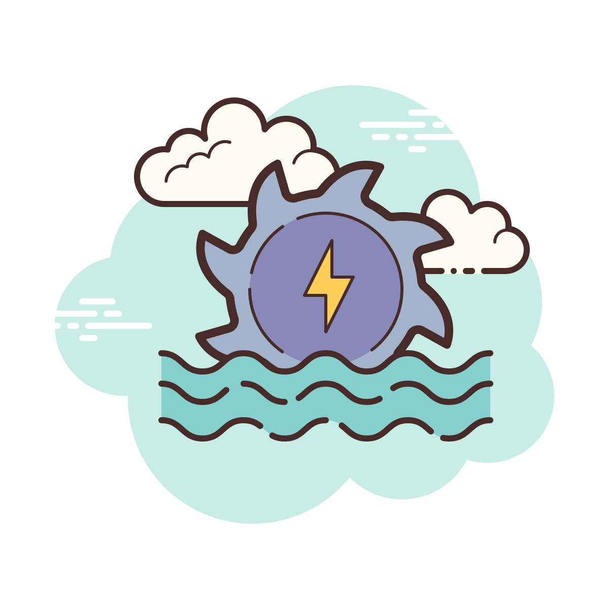 cloud style hydroelectric icon