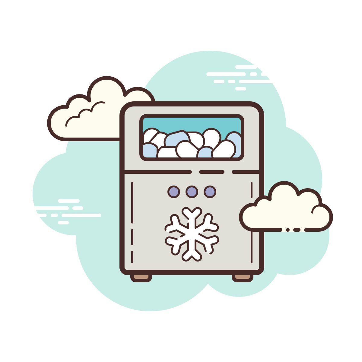 cloud style maquina de hielo icon