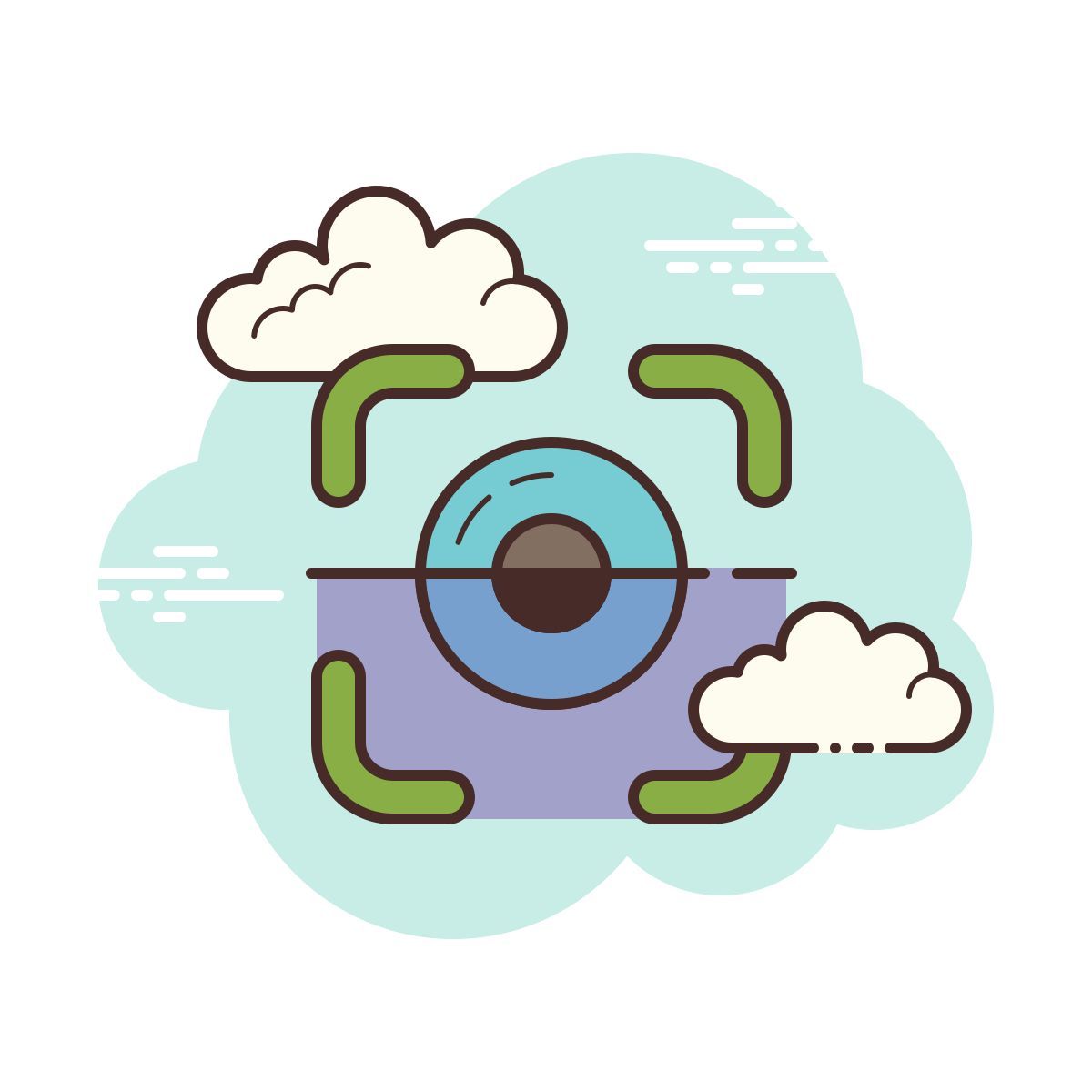 cloud style scansione dell'iride icon