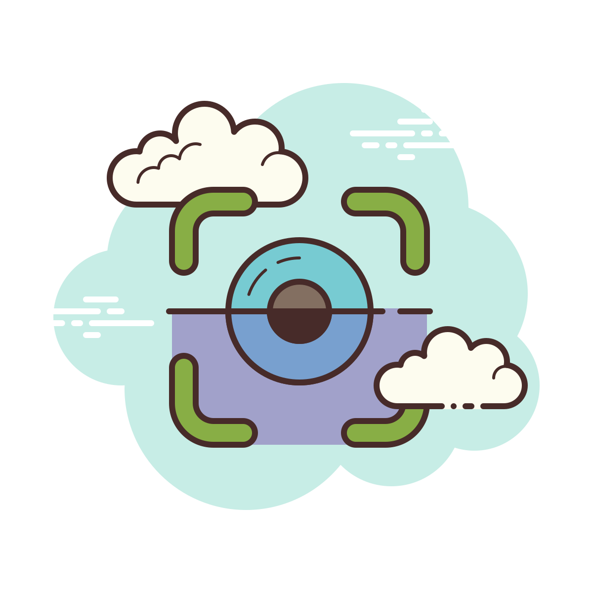 cloud style iris scan icon