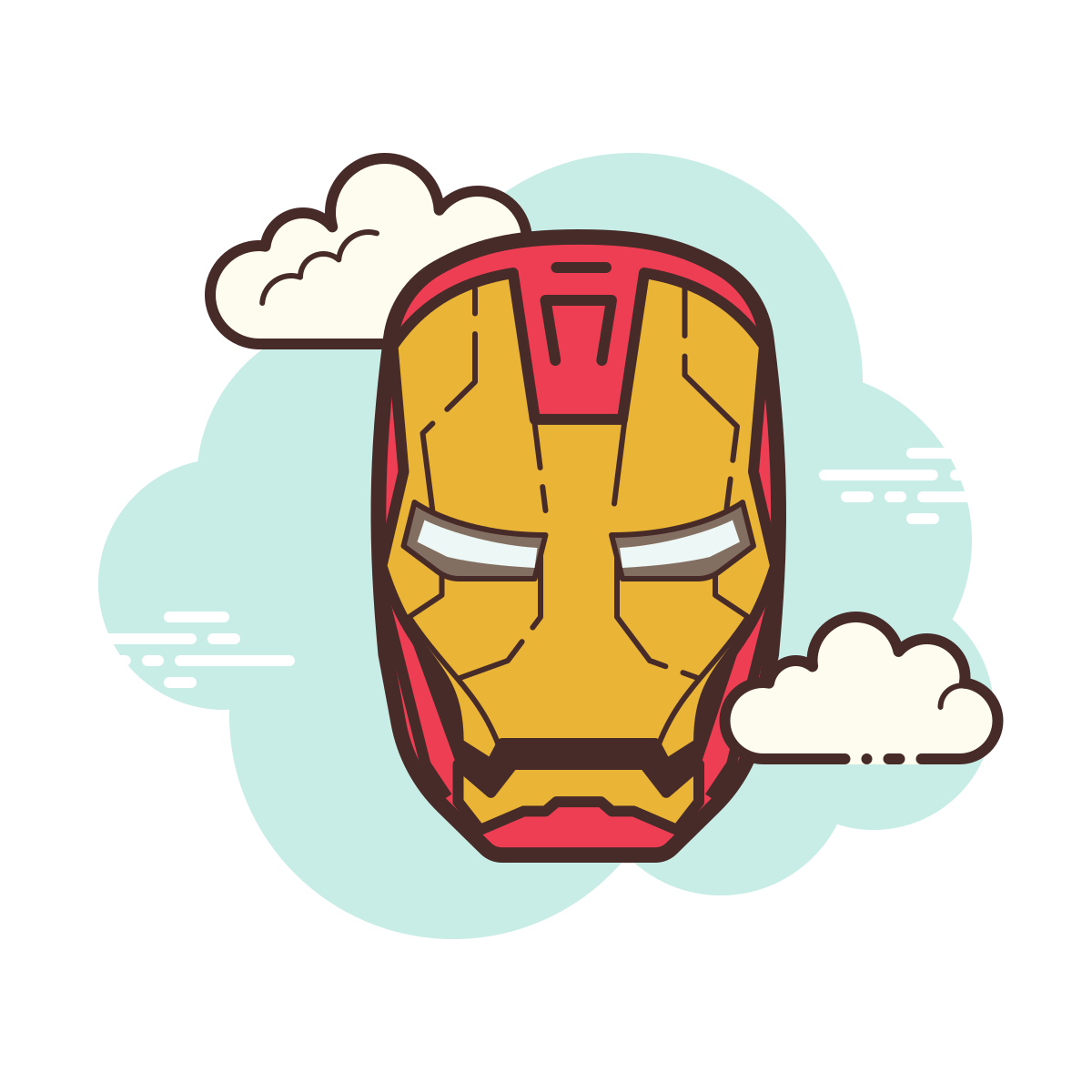 cloud style iron man icon