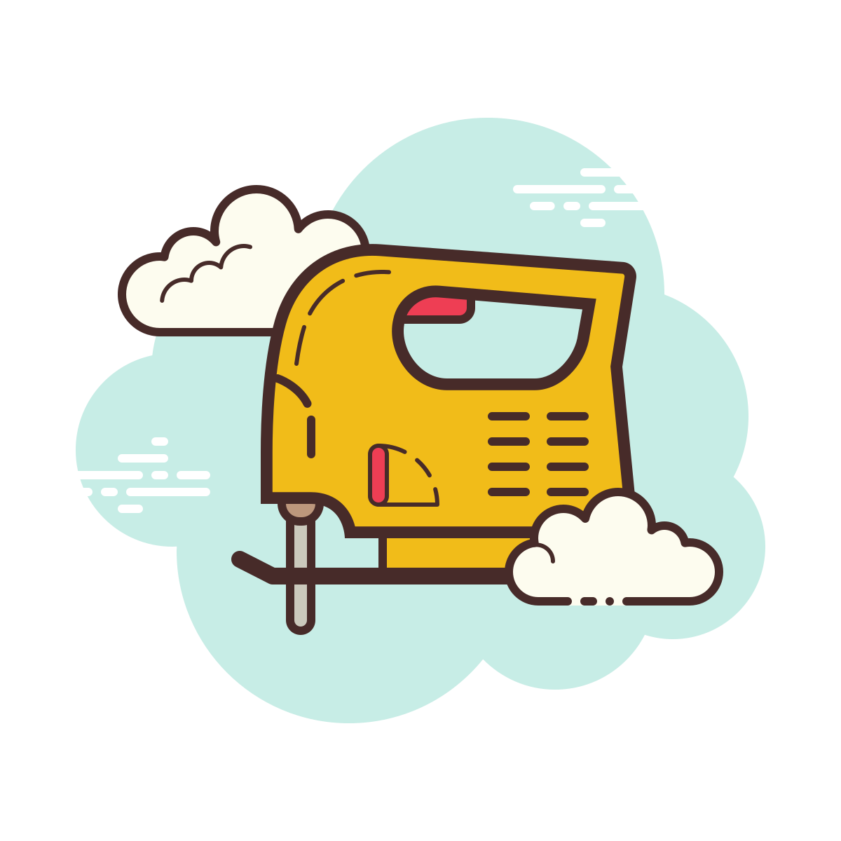 cloud style jigsaw icon