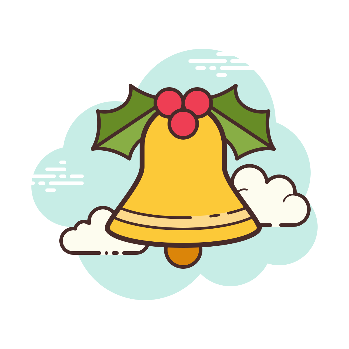cloud style jingle bell icon