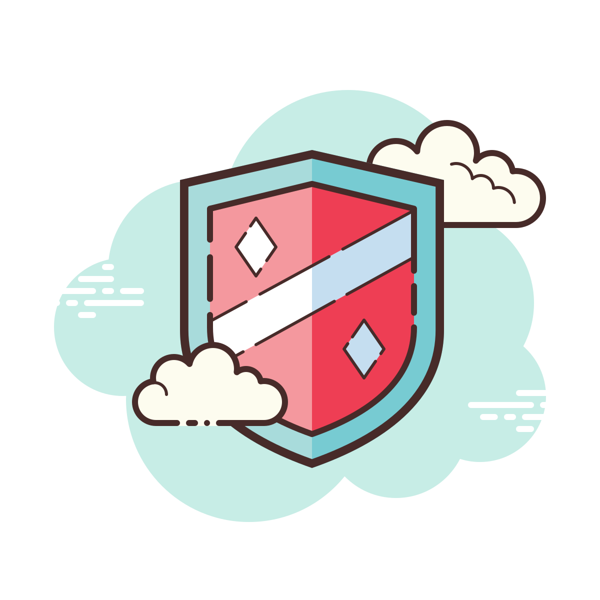 cloud style knight shield icon