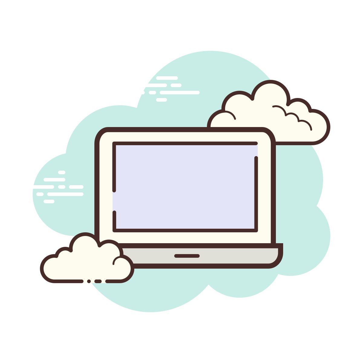 cloud style laptop icon