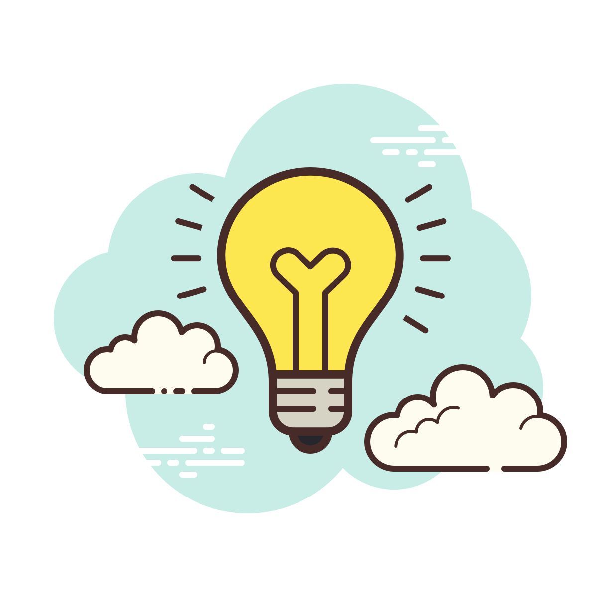 cloud style lampadina icon