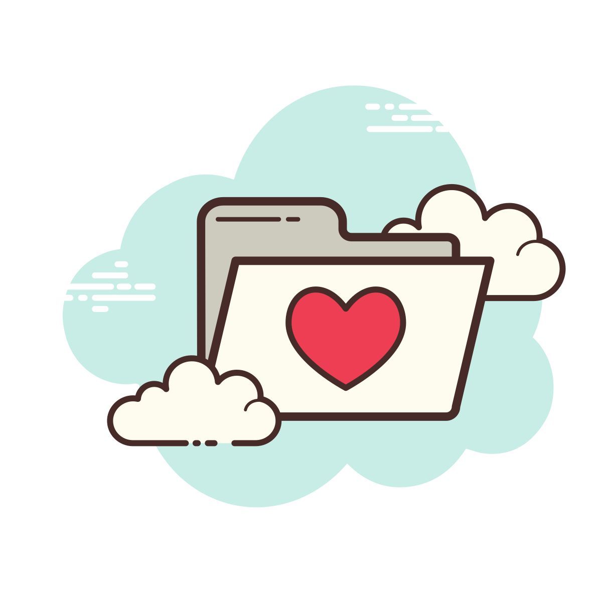 cloud style 즐겨 찾기 폴더 icon