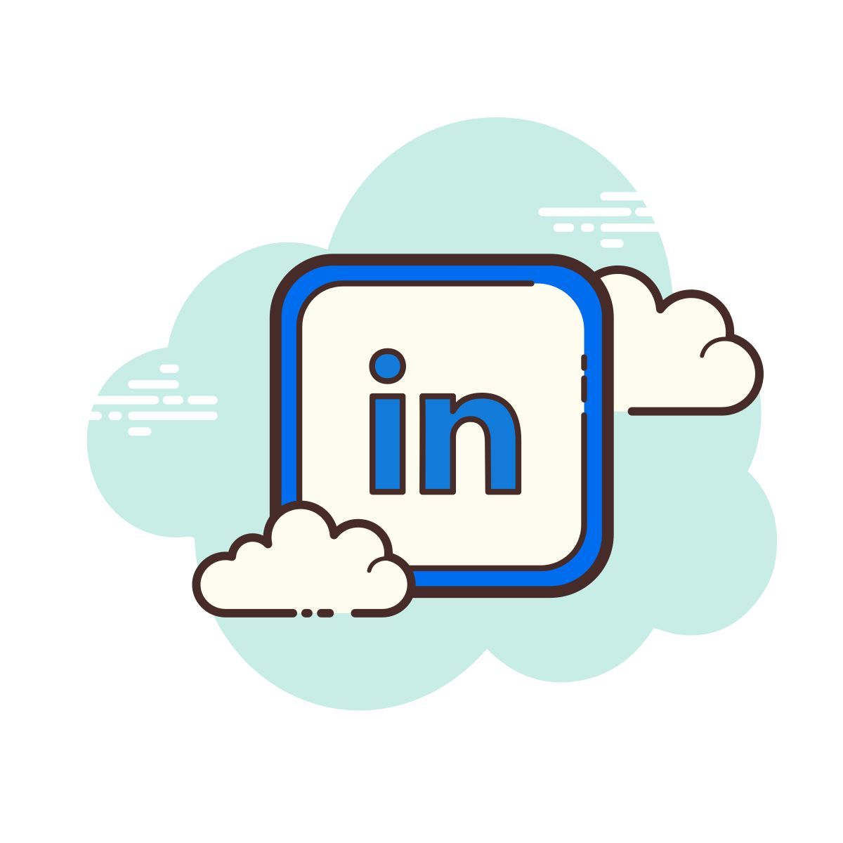 cloud style linkedin icon
