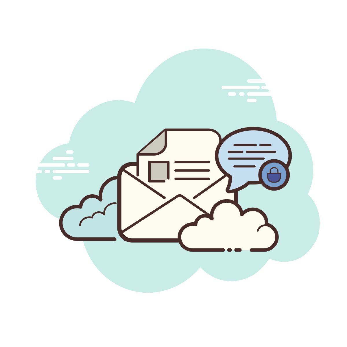 cloud style locked message icon