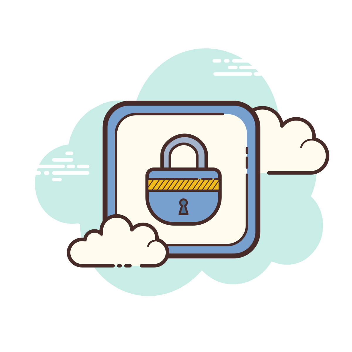 cloud style lock icon