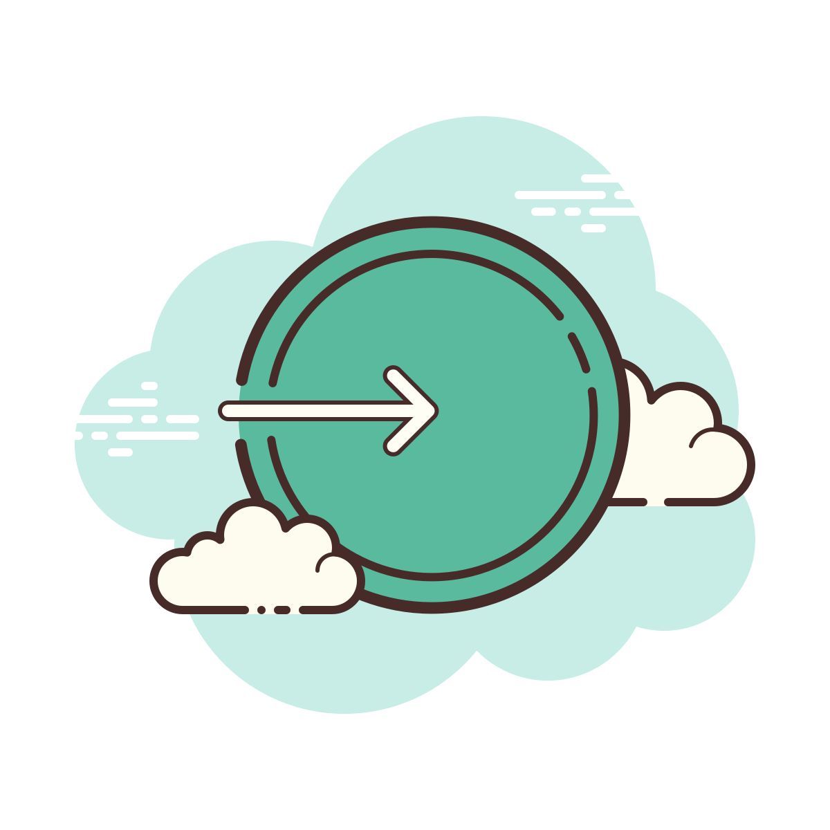 cloud style anmelden abgerundet rechts icon