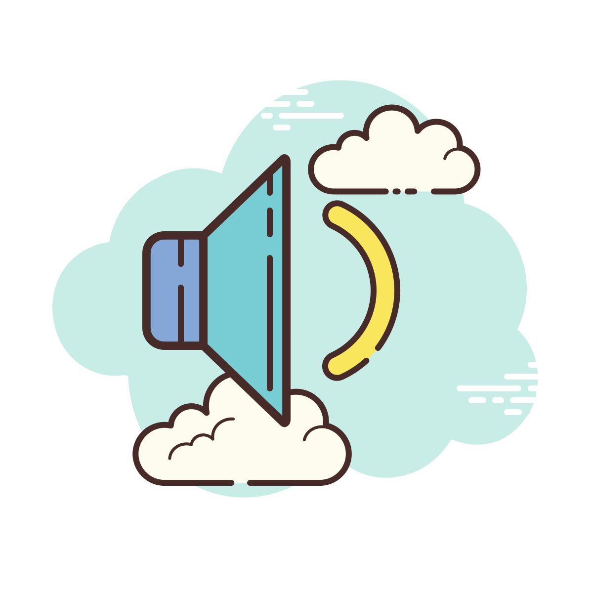 cloud style 낮은 볼륨 icon