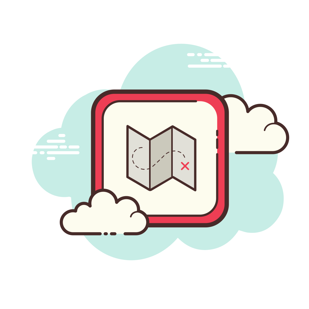 cloud style map icon