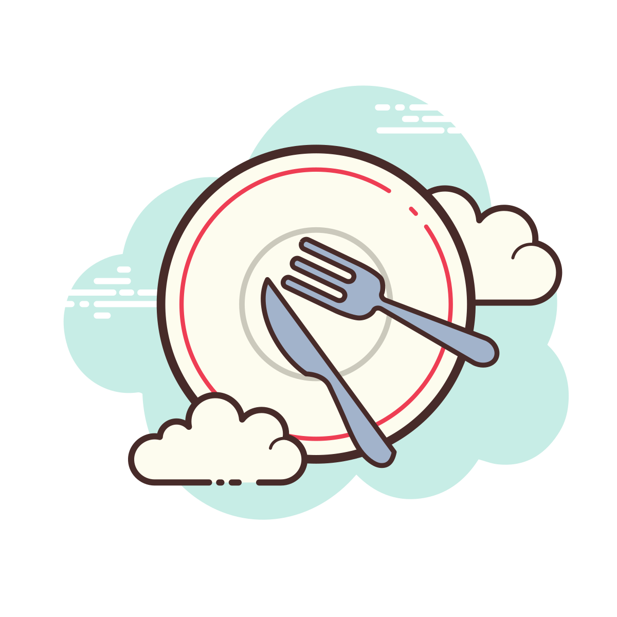 cloud style meal icon