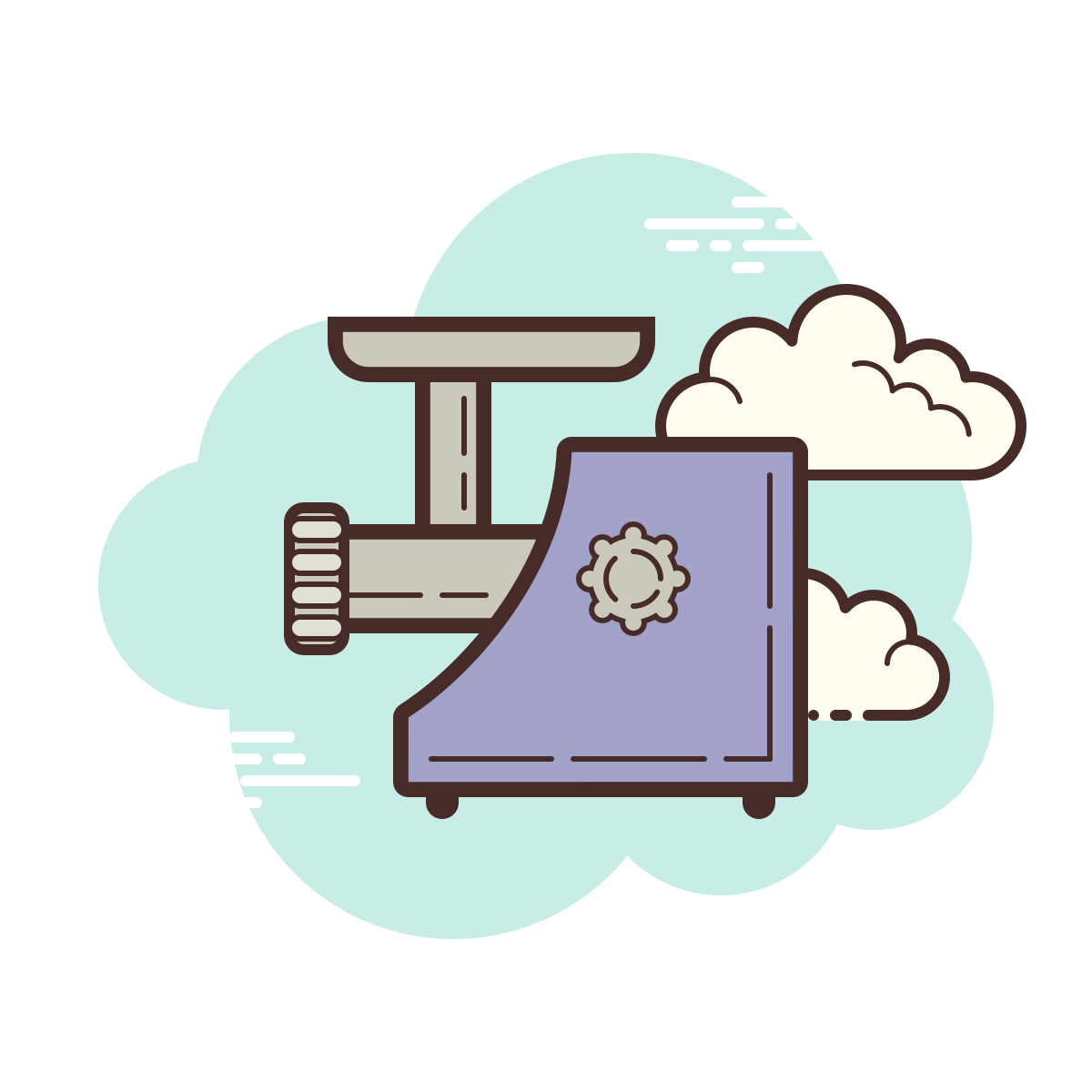 cloud style meat grinder icon
