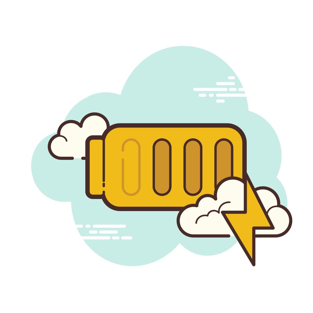 cloud style batteria carica a metà icon