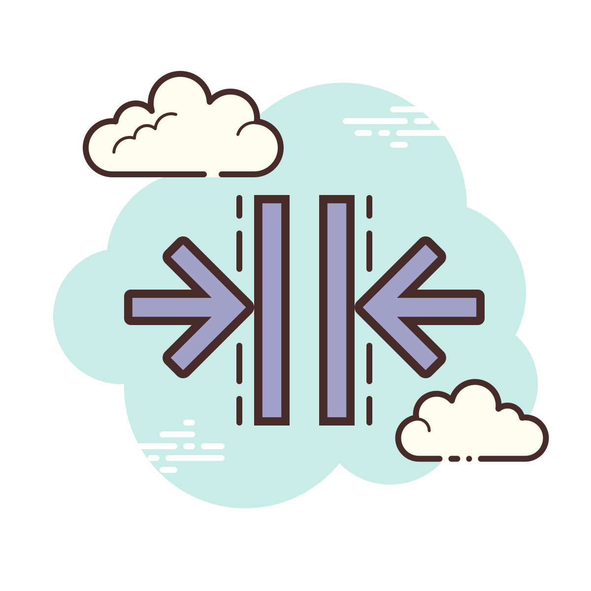 cloud style merge vertical icon