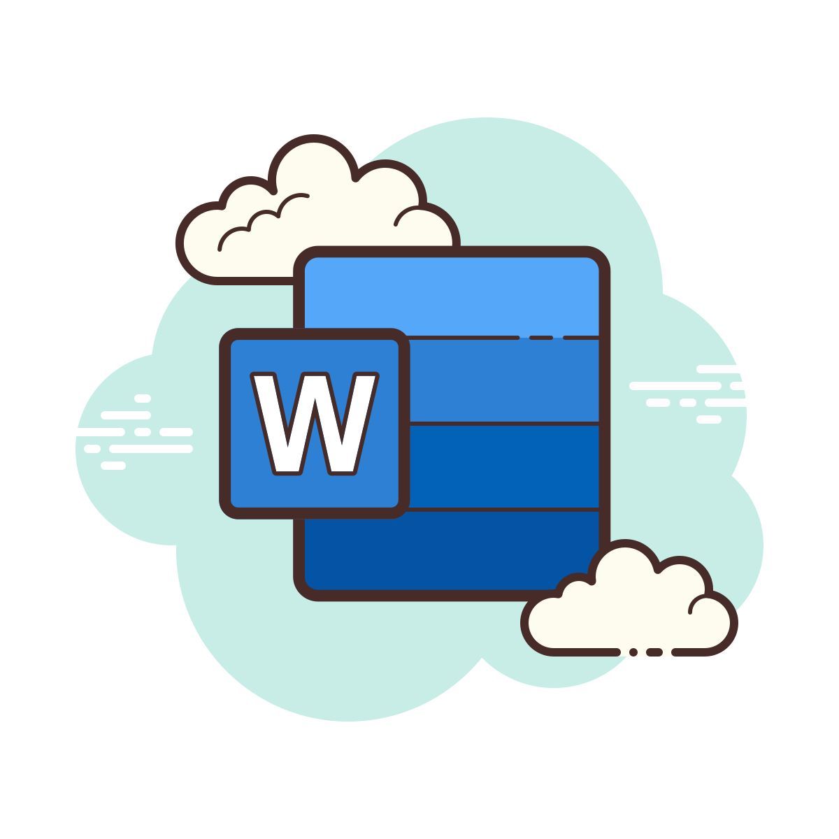 cloud style microsoft word 2019 icon