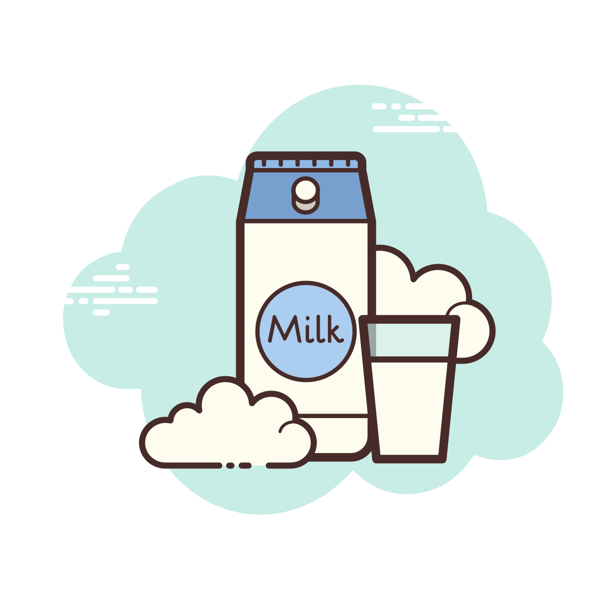 cloud style milk bottle icon