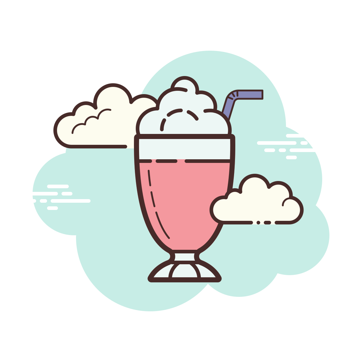 cloud style milkshake icon