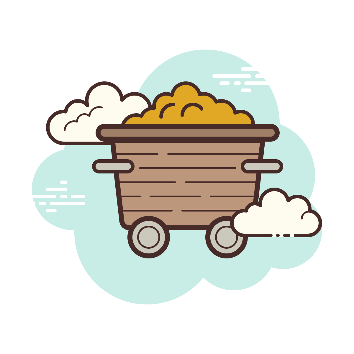 cloud style mine cart icon
