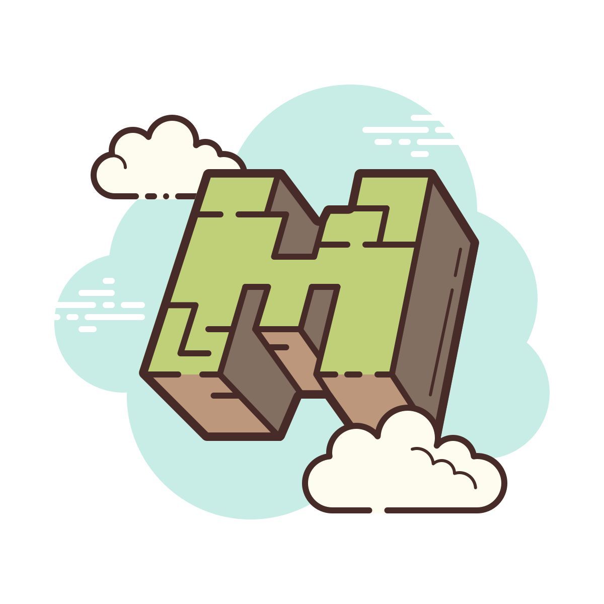 cloud style logo minecraft icon