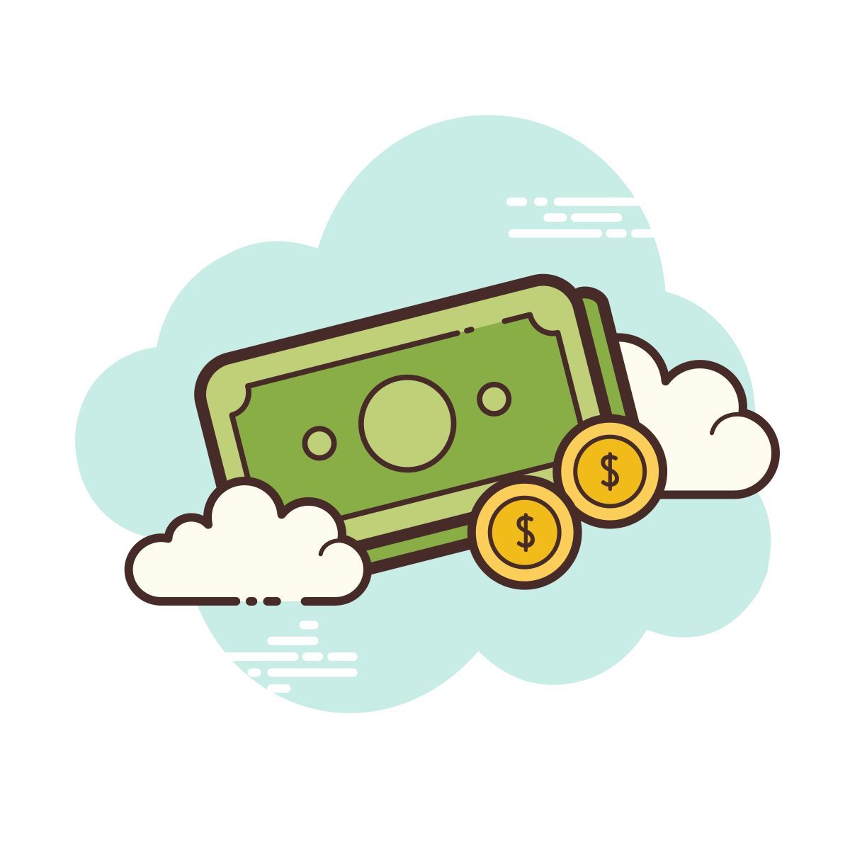 cloud style cash icon