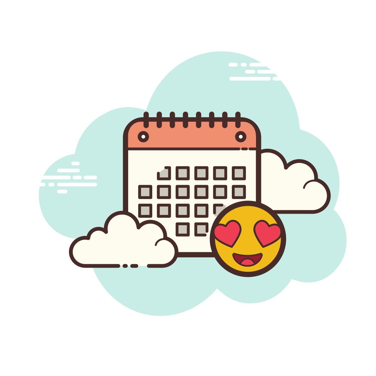 cloud style mês apaixonado icon