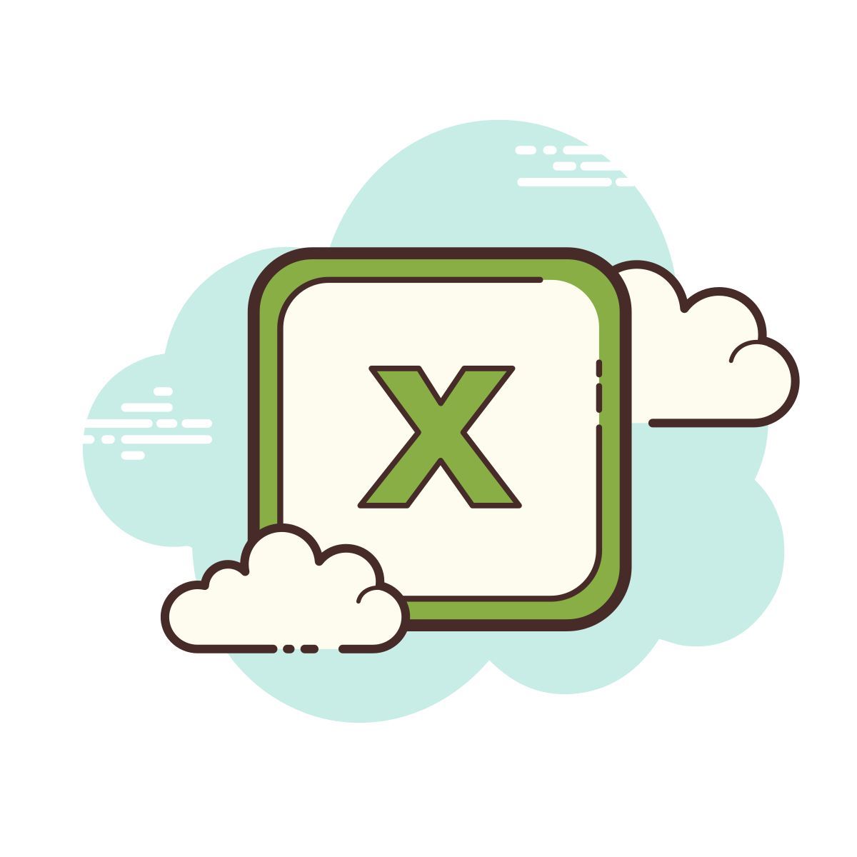 cloud style ms excel icon