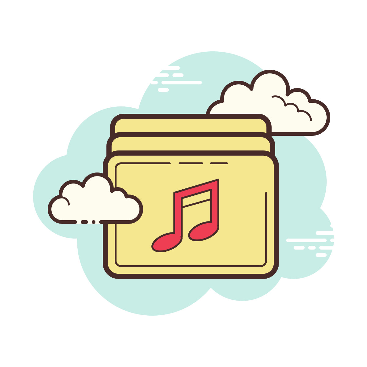 cloud style music library icon