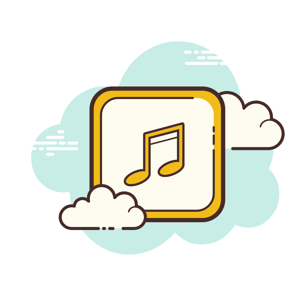 cloud style musical notes icon